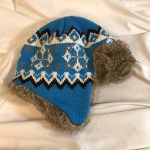 Kids Knitted & Faux Fur Winter Hat Size 2T-5T